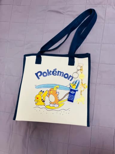 Pokemon Lotteria Cola Collaboration Eco Bag + Yogurt World Pokemon Keyring
