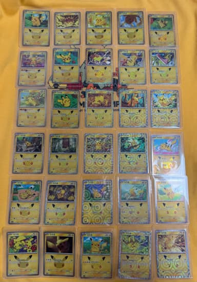30th Anniversary Pokemon Card Pikachu 30 Types Complete Full Set