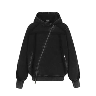 Diagonal Zipper Hood