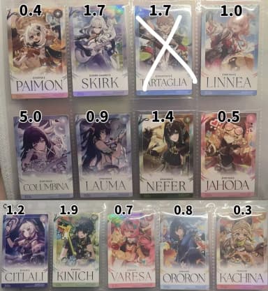Hoyoland 2026 Genshin Impact Divination Colombina Nefer Skark Sitlari Kinichi Raiden Miko Ayato Palm Alberdo