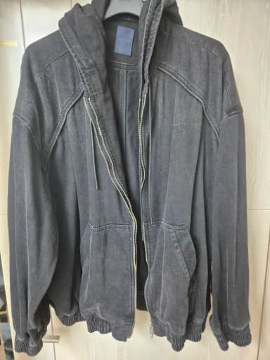 Junji Double Denim Layered Hooded Zip-Up L