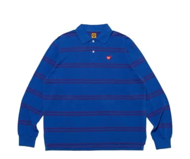 Human Made Long Sleeve Polo Shirt Blue (Human Made L/S Polo Shirt Blue)