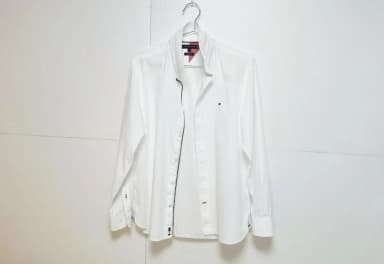 Men's Tommy Hilfiger White Long Sleeve Shirt Button-Up