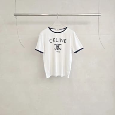 Celine Triomphe Cotton Jersey Logo T-Shirt XL 2X872671Q
